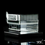 Réplica de cristal transparente grabado